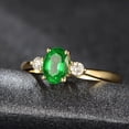 thumbnail image 2 of Vintage Gold Imitation Emerald Moissanite Rings For Women Adjustable Copper Gemstones Jewelry Everyday Use, 2 of 8