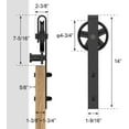 thumbnail image 6 of WINSOON 18FT Wood Double Sliding Barn Door Hardware Kit Basic Black Finish Big Spoke Style Roller, 6 of 6