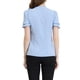 thumbnail image 3 of INSPIRAR CHIC Blusas de Verano para Mujeres de Color Sólido con Lazo en el Cuello y Mangas Cortas para Usar en el Trabajo Azul Claro 2XL, 3 of 7