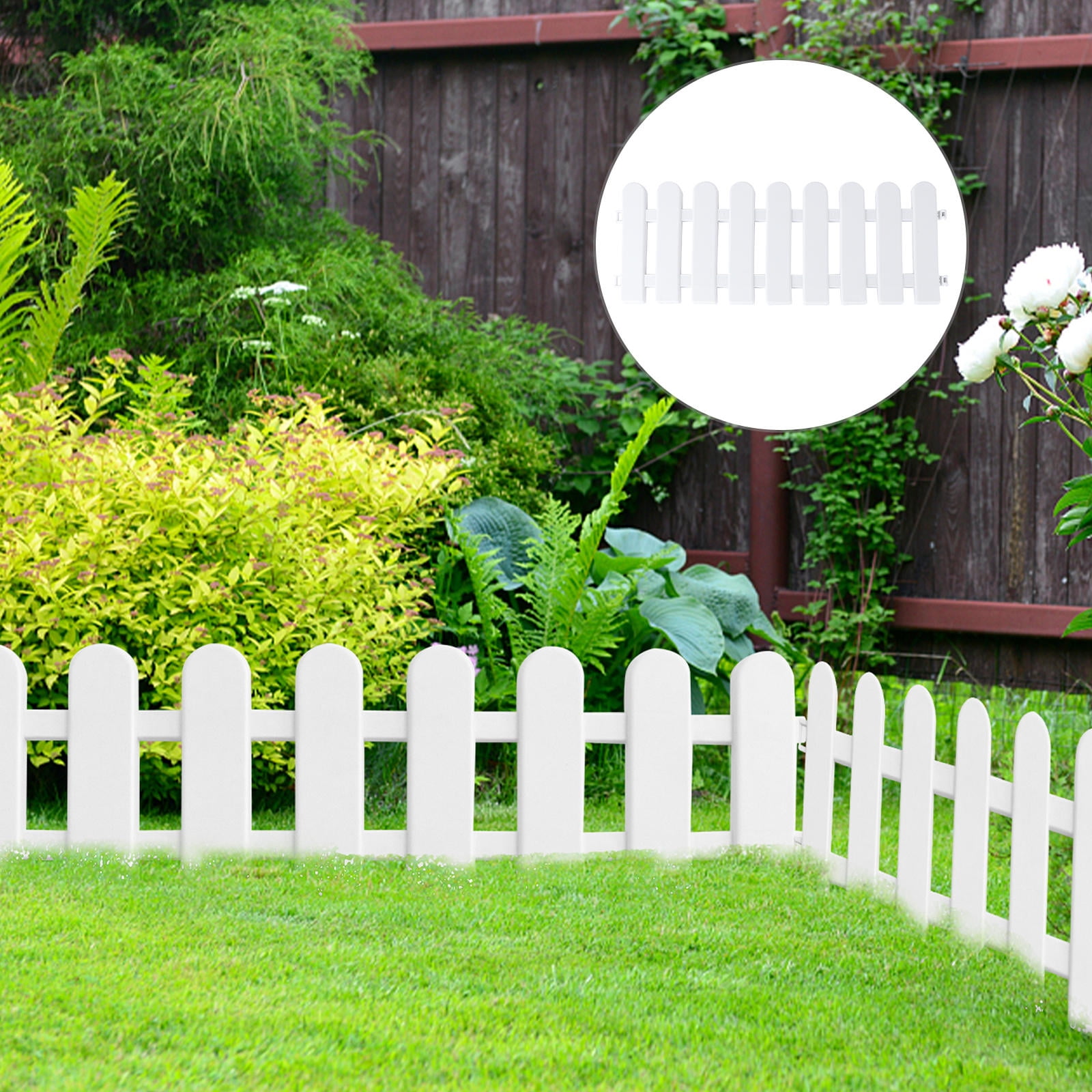 BEADCEST 5Pcs Flexible White Decorative Fence Ideal for Gardens Courtyards and Holiday Displays