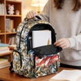 thumbnail image 5 of SEANATIVE Kids School Backpack Boys Girls Book Bag Large Capacity Lightweight School Bag with Adjustable Straps Multi Pockets Toddler Backpack, Wolf Camo Hunting Forest American Flag, 5 of 7