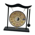 thumbnail image 5 of Gong Ornament, Chinese Gong with Stand Wind Chime Feng Shui Brass Gong Desktop Traditional Mallet Wind Gongs for Table Outdoor Hom E, 5 of 9