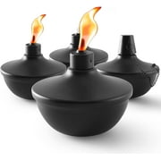 6 Pack Metal Table Top Torches 22oz Citronella Torches for Outside Refillable Flame Light Torch Decorative Tabletop Lantern for Yard Patio Deck Garden Party Landscape