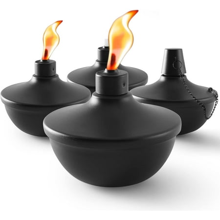 6 Pack Metal Table Top Torches 22oz Citronella Torches for Outside Refillable Flame Light Torch Decorative Tabletop Lantern for Yard Patio Deck Garden Party Landscape