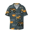 thumbnail image 5 of PAYOHTO Cute Construction Truck Mens Hawaiian Casual Short-sleeved Shirt Tropical Summer Beach Button Down Shirts, 5 of 7