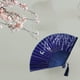 thumbnail image 5 of Abanico de estilo antiguo clásico, abanico plegable, modelo de verano con borlas, abanico portátil, abanico de papel, abanico de tela de seda de bambú B, 5 of 6
