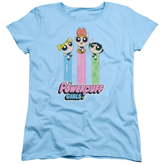 Powerpuff Girls The Girls Fly S/S Women's T-Shirt Light Blue