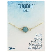 Zad Jewelry Healing Crystal Turquoise Stone Bracelet, Gold