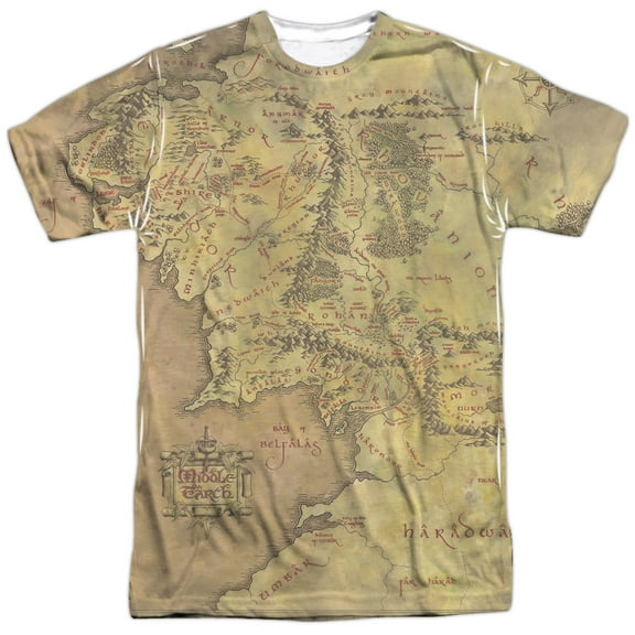 Lor - Middle Earth Map - Short Sleeve Shirt - Medium