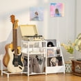 thumbnail image 3 of Record Player Stand Guitar Stand & Record Player Table - 3-Tier Vinyl Record Storage for Acoustic, Electric Guitar, Violin, Bass, Speaker, Amp, 3 of 7