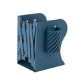 thumbnail image 2 of facefd Bookend Telescopic Replacement Solid Color 3 Compartment Coated Anti-rust School Book End Rack with Pencil Holder Blue, 2 of 9