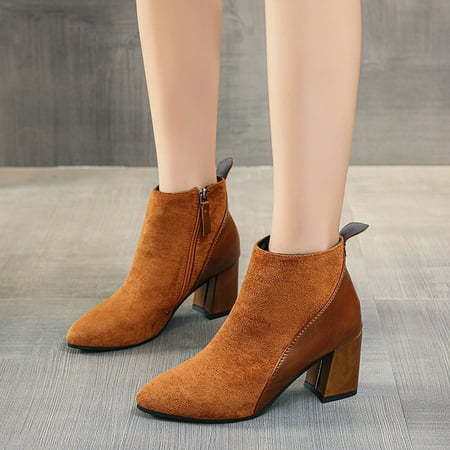 

AXXD High Heels Shoes Boots For Women Slouch Booties Fall Autumn Knee-High Mom Womens Fall Shoes Thanksgiving Day Boots For Clearence