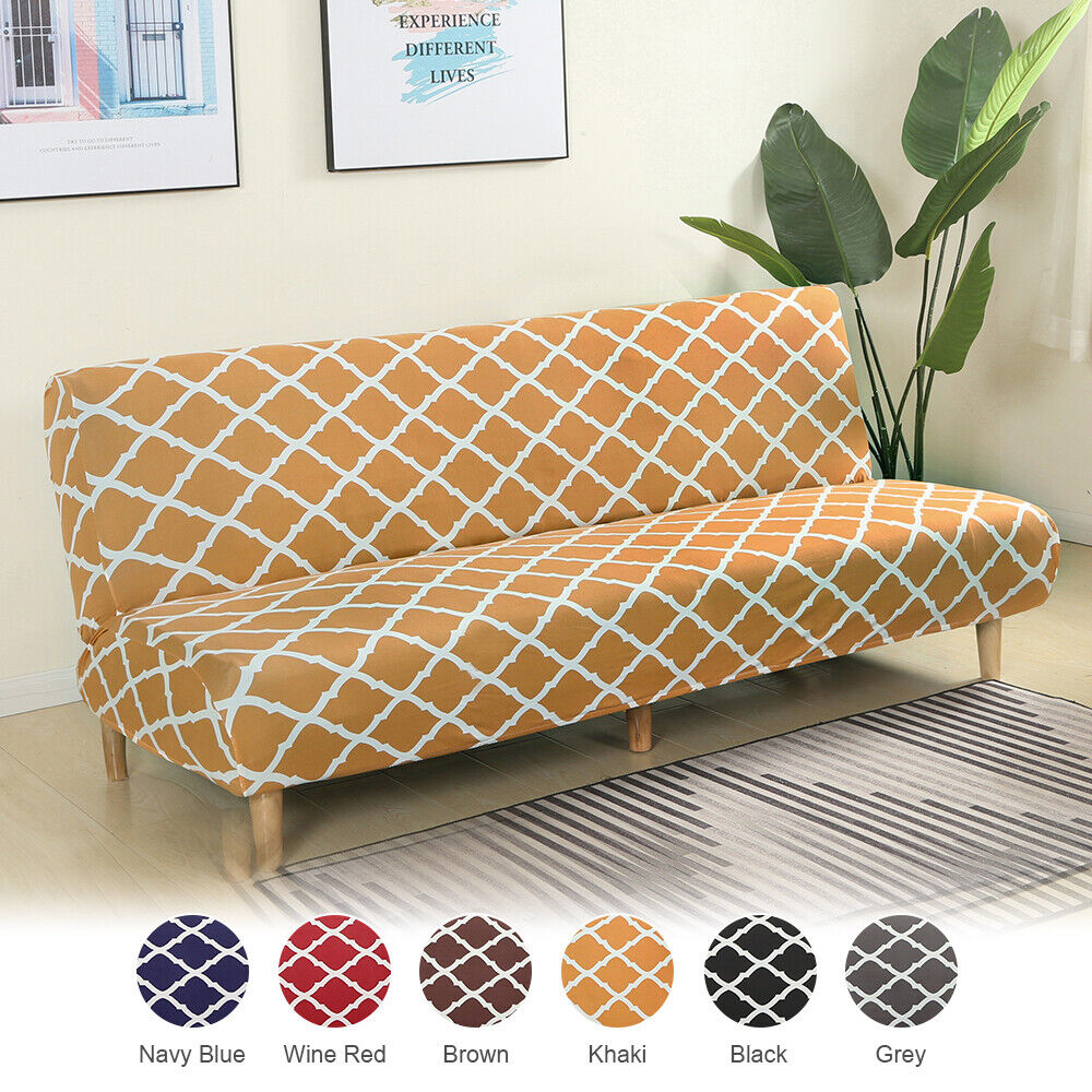 Armless Cover Futon Elastic Polyester Folding Sofa Bed Couch Cover