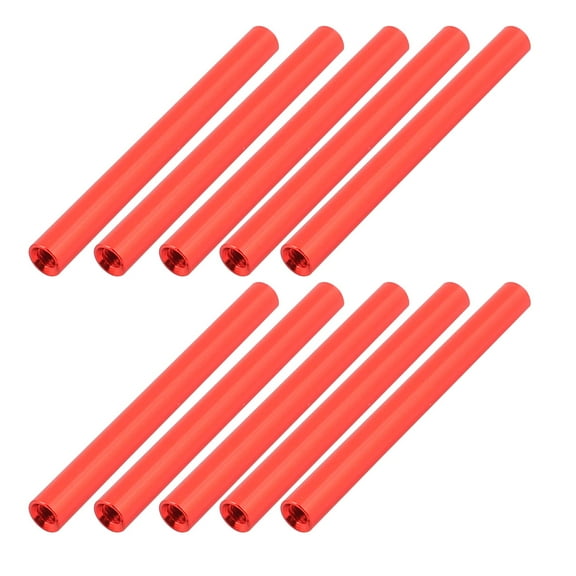 10 Pcs M3 x 50mm Round Aluminum Column Alloy Standoff Spacer Stud Fastener Red