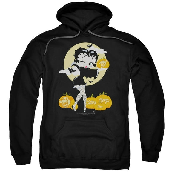 Trevco Betty Boop-Vamp Pumkins - Adult Pull-Over Hoodie - Black, 3X