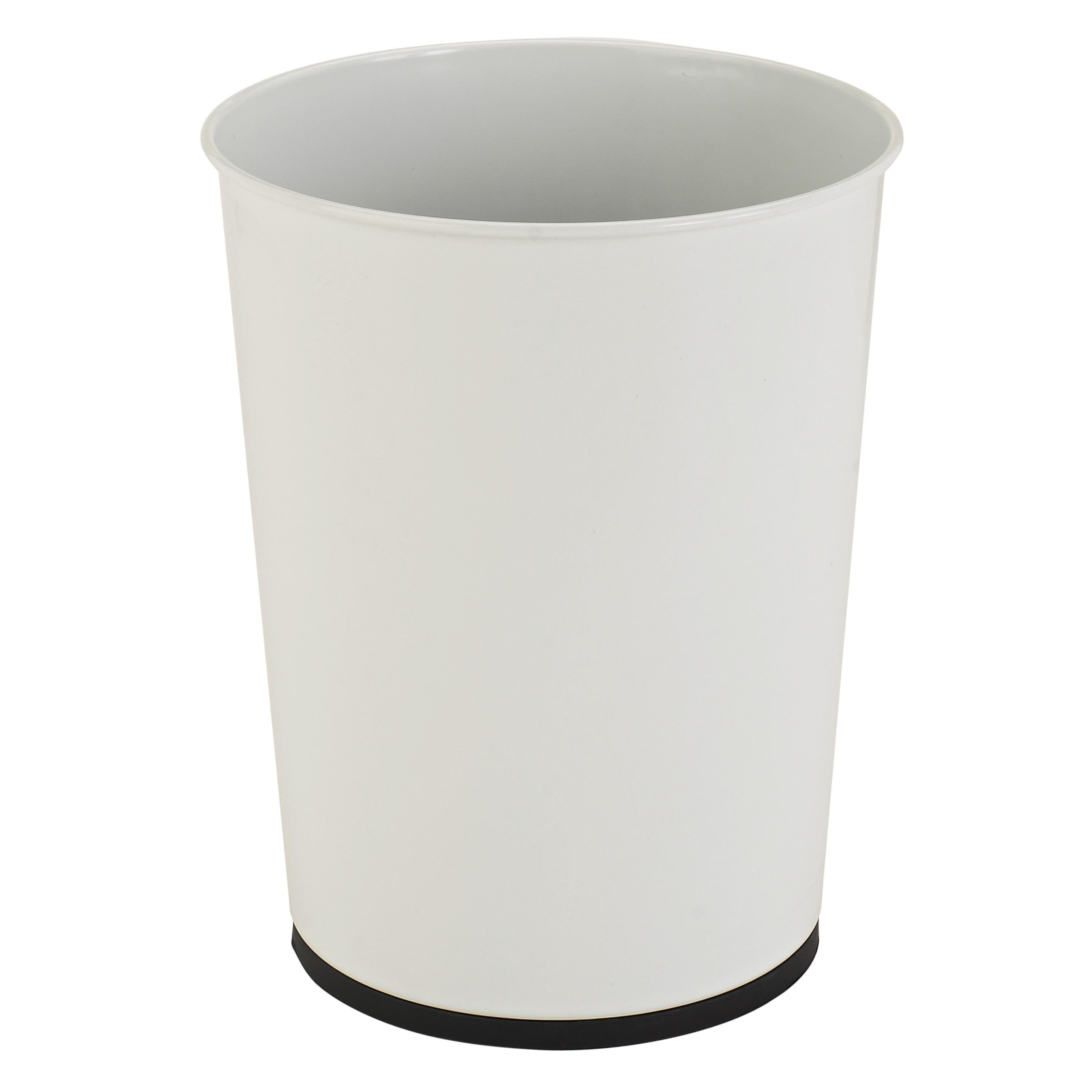 Bath Bliss 2 Pack Stainless Steel Bathroom Trash Can in White