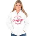 thumbnail image 4 of Breast Cancer Stronger & Courage Zip Hoodie Sweatshirt Women Brisco Brands S, 4 of 6