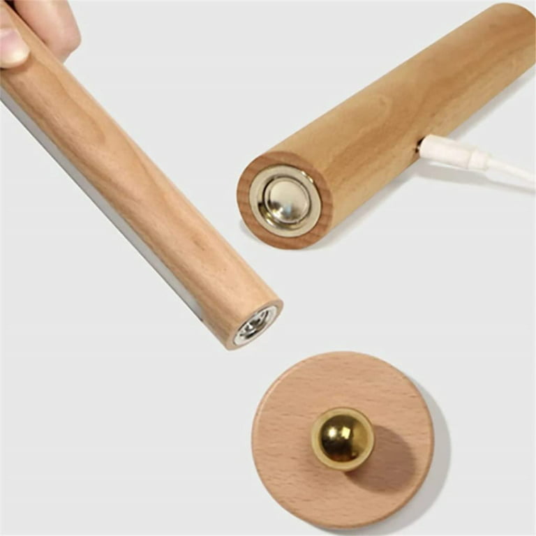 360° Rotatable Beech Wood LED Multipurpose Magnetic Lamp Natural Light USB  Cable