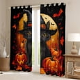thumbnail image 2 of Feelyou Mystic Witch Cat Curtains Pack of 2 (42x84 Each), Gothic Orange Pumpkin Curtains Blackout, Kawaii Cartoon Halloween Animal Bedroom Curtains, Curtains and Drapes Room Decor, 2 of 6