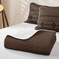 thumbnail image 4 of Homewish Bohemian Aztec Bed Spread Queen,Boho Tribal Exotic Style Queen Coverlet Set For Men Women,Black Brown,3pcs, 4 of 7