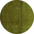 thumbnail image 1 of Ahgly Company Indoor Round Abstract Green Contemporary Area Rugs, 7' Round, 1 of 1