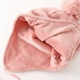 thumbnail image 5 of Toddler Winter Hat Scarf Mittens Set, Ear Flap Beanie with Chin Tie & Pom Pom, Plush Lined Knit Set, Kids Snow Accessories for 2-8 Years, Matching Winter Accessories Pink, 5 of 7