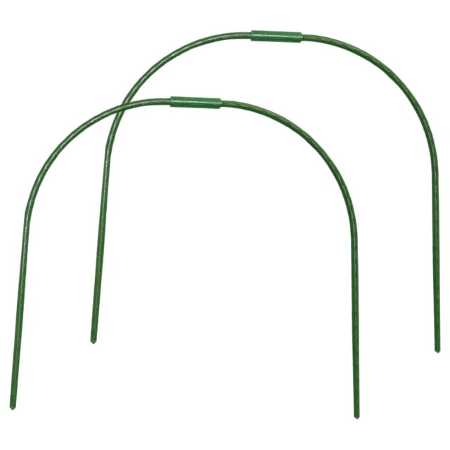 WEUVEB 2Ud Green Garden Hoops with Frame Complete Kit Sturdy Tunnel Plant Support