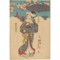 thumbnail image 3 of Utagawa Kuniyoshi 11x14 Black Modern Framed Museum Art Print Titled - Woman with Purple Umbrella (19th Century), 3 of 5