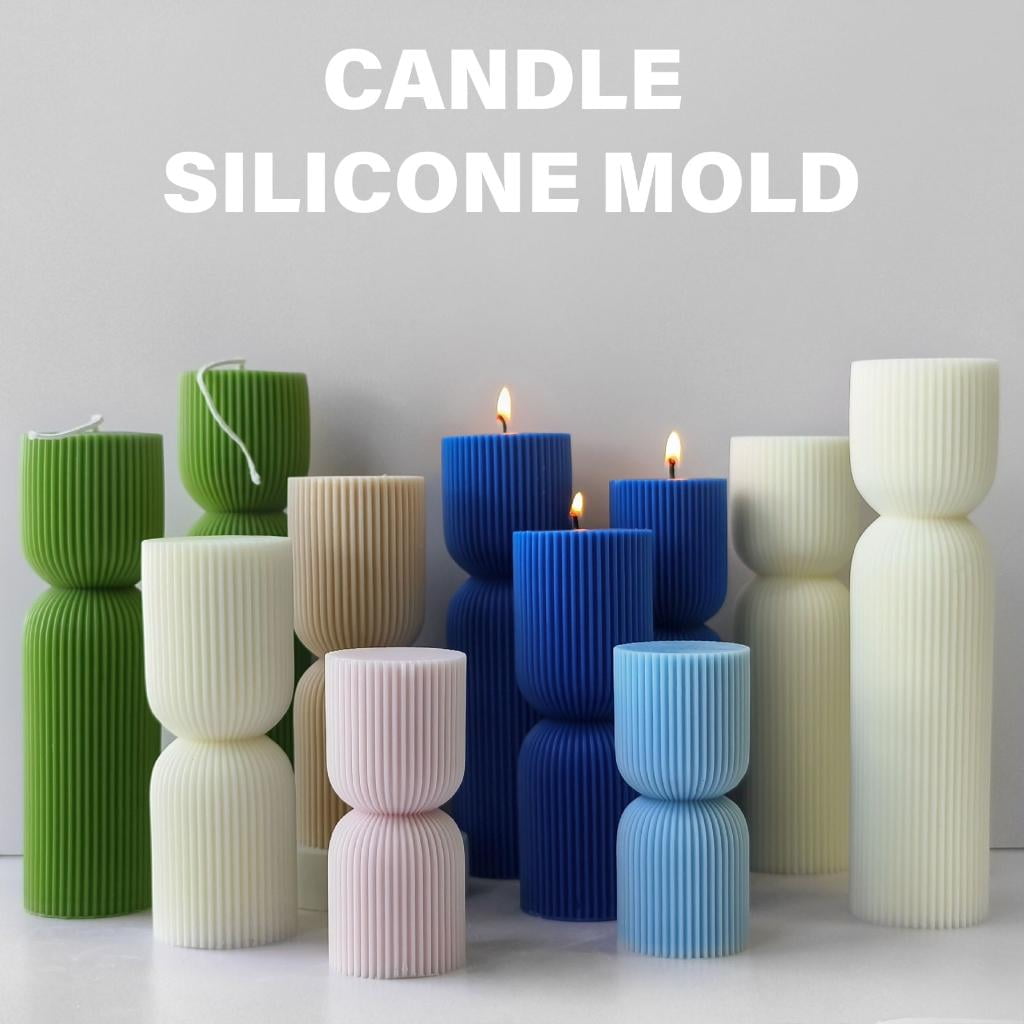 Creative Striped Silicone Mold for Making Scented Candle Home Decoration Mould