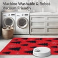 thumbnail image 5 of ODIKA 6'x9' Machine Washable Non-Slip Area Rug, Minimalist Pine Forest with Nordic Snowflake Motifs High Traffic Rug, Red, 622947, 5 of 5