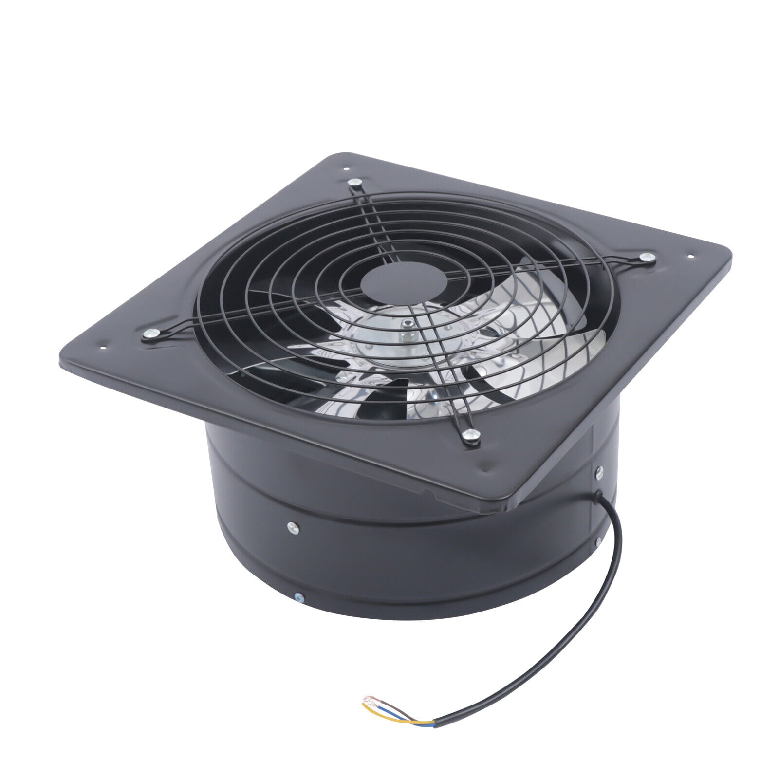 12" 7 Blades Exhaust Fan Extractor Fan Wall Ceiling Mount for Bathroom Kitchen and Garage Black 125W 2800r/min