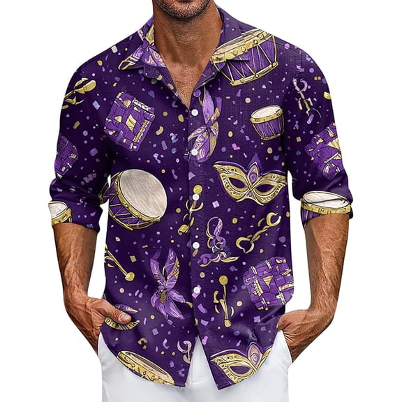 Mens Golf Polo Shirts Long Sleeve Lapel Events Gatherings Tnak Top for Men,Purple,2XL