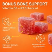 Zena Nutrition Creatine Gummies with D3 & K2, Creatine Monohydrate for Men and Women, Watermelon Flavor, 150ct, 30 Daily Servings