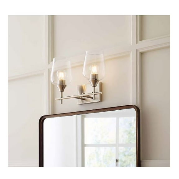 allen   roth Meredith 15.31-Inches 2 -Light Brushed Nickel Modern/contemporary Vanity light