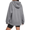 thumbnail image 6 of BaoFuBaoMei Womens Sweatshirt Thumb Holes Plus Size Full Zip up Long Sleeve Hooded Neck Hoodies Solid Fall Winter Tops with Zip Pockets, 6 of 6