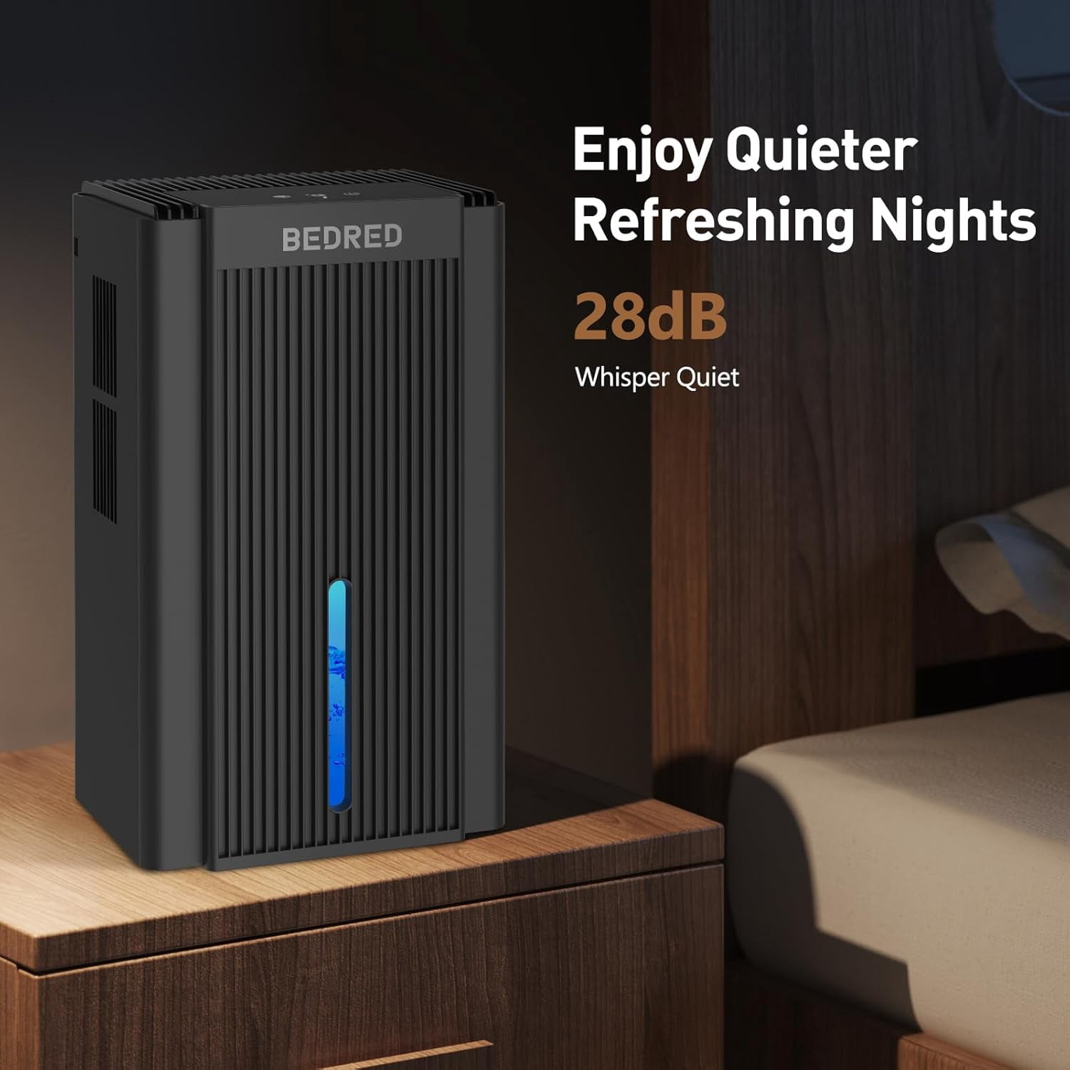 95OZ Dehumidifier for Home 1000 Sq.Ft Quiet Auto Shut Off 7 Color Light