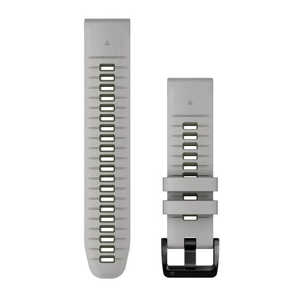 Correa Para Reloj Garmin Quickfit De 22 Mm - Correa De Silicona Gris Niebla/Musgo