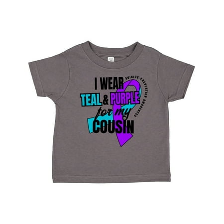 

Inktastic Suicide Prevention I Wear Teal and Purple for My Cousin Gift Toddler Boy or Toddler Girl T-Shirt