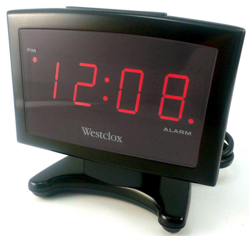 Westclox Plasma 0.9" Red LED Alarm Clock, 4.75W x 2.3D x 4H In