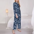 thumbnail image 3 of Fotbe Tropical Leaves Pattern Long Sleeve Pajama Set for Women,Sleepwear Set,2-piece Loungewear Set,Soft PJs Comfy Nightwear with Pockets -Medium, 3 of 7