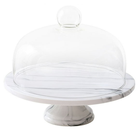 Cake Stand Cake Tray Tall Bread Display Tray with Glass Lid Cake Dessert Display Stand