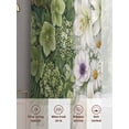 thumbnail image 6 of Italian Tricolor Floral Sheer Curtains 2 Panels Set Watercolor Green White Red Flowers Botanical Sheer Window Curtains Light Filtering Rod Pocket Voile Drapes for Bedroom Living Room 52"X84", 6 of 9