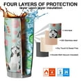 thumbnail image 7 of 20 Oz Husky and Flower Coffee Tumbler Double Wall Insulated Stainless Steel Water Bottle | Metal Reusable Thermoses Flask with Cup Cap | Leak & Sweat Proof with Anti-Dust Lid, 7 of 7