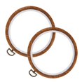 thumbnail image 1 of CHUANK 2Pcs Embroidery Hoops Plastic Circles Imitation Wood Cross Stitch Hoops, 1 of 6