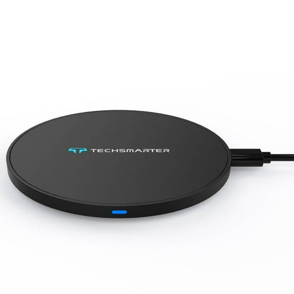 Techsmarter 15W Fast Charging Wireless Charging Pad. For iPhone 15, 14, 13, 12, 11, XS, X, XR, Samsung Galaxy S23, S22, S20, S10, S9