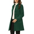 thumbnail image 4 of Abrigo de invierno para mujer con cuello Peter Pan, trench y abrigo tipo guisante 2XL verde oscuro, 4 of 6