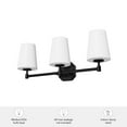 thumbnail image 6 of Hunter - Nolita 3-light Matte Black, Medium Size Vanity Light, Dimmable, Modern Style, for Bedrooms, Dining, Living Rooms - 48055, 6 of 6