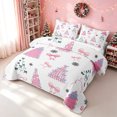 thumbnail image 3 of Erosebridal Bowknot Christmas Tree Twin Quilt Set, Kawaii Ribbon Twin Coverlet Set, White Pink, 2-Piece, 1 Bedspread and 1 Pillowcase, 3 of 7