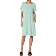 thumbnail image 1 of Robe T-Shirt Midi Longueur Genou à Manches Courtes Ajustée pour Femmes, 1 of 6