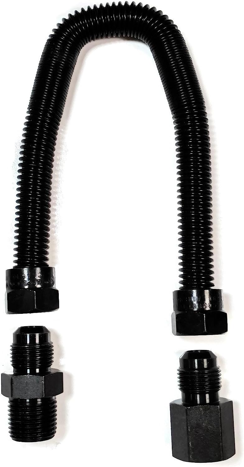 Premium WhistleFree Gas Flex Line for Fire Pits and Fireplaces Durable and Strong Black